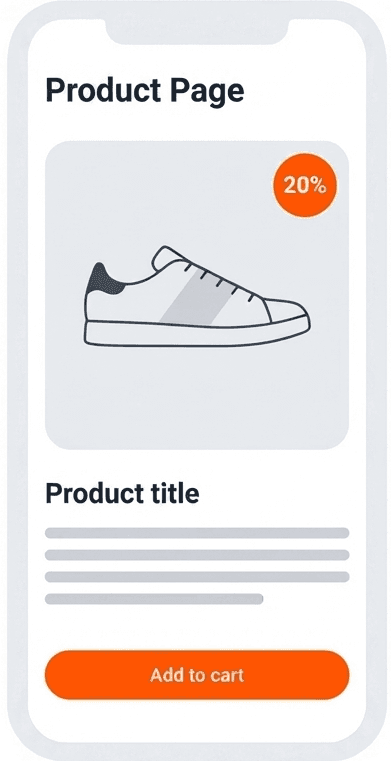 Product screen opened directly via deep link